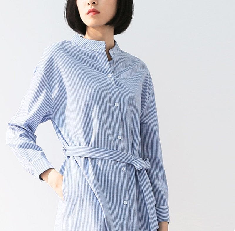 Loose Windbreaker Collar Shirt Dress Buddha Trends