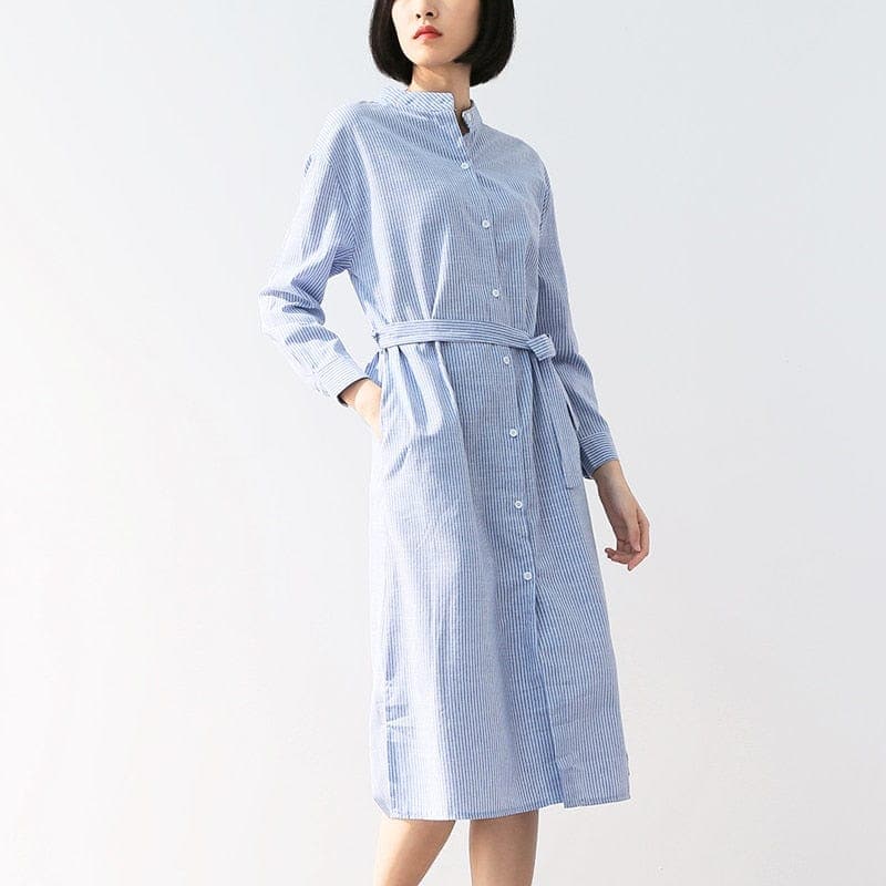 Loose Windbreaker Collar Shirt Dress Buddha Trends