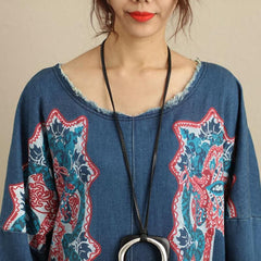 Flash Patchwork Denim Dress With Large Pockets dylinoshop