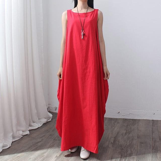 Loose Sleeveless Maxi Dress Buddha Trends