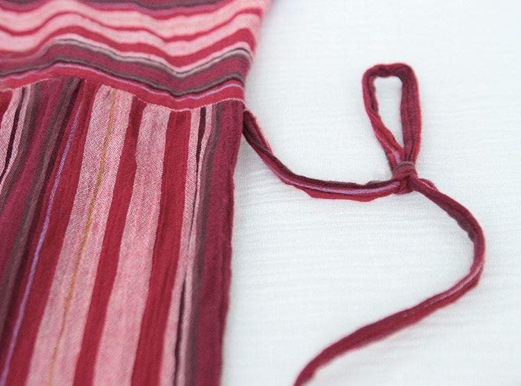 Red Stripes Cotton Maxi Dress | Lotus Buddha Trends