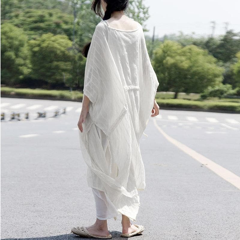Vintage Striped Loose Dress Cover Up | Lotus Buddha Trends