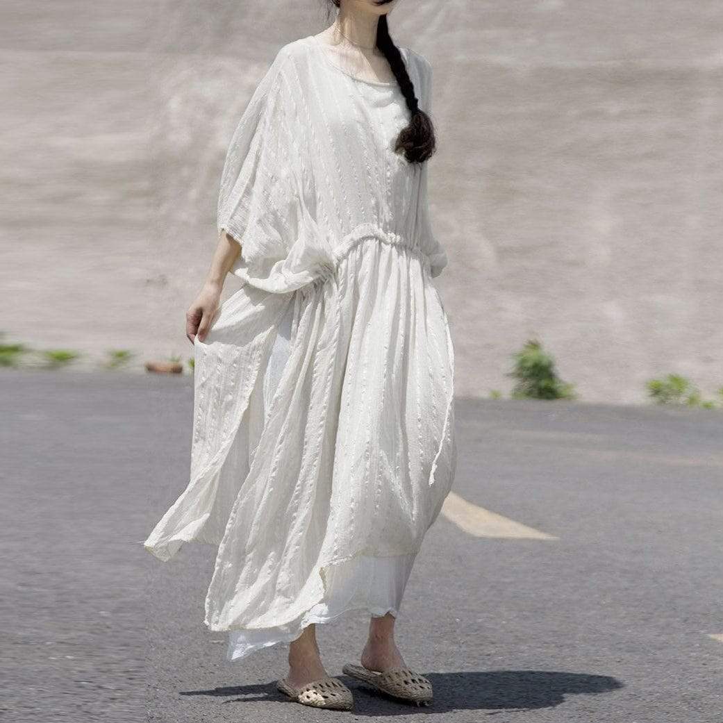 Vintage Striped Loose Dress Cover Up | Lotus Buddha Trends