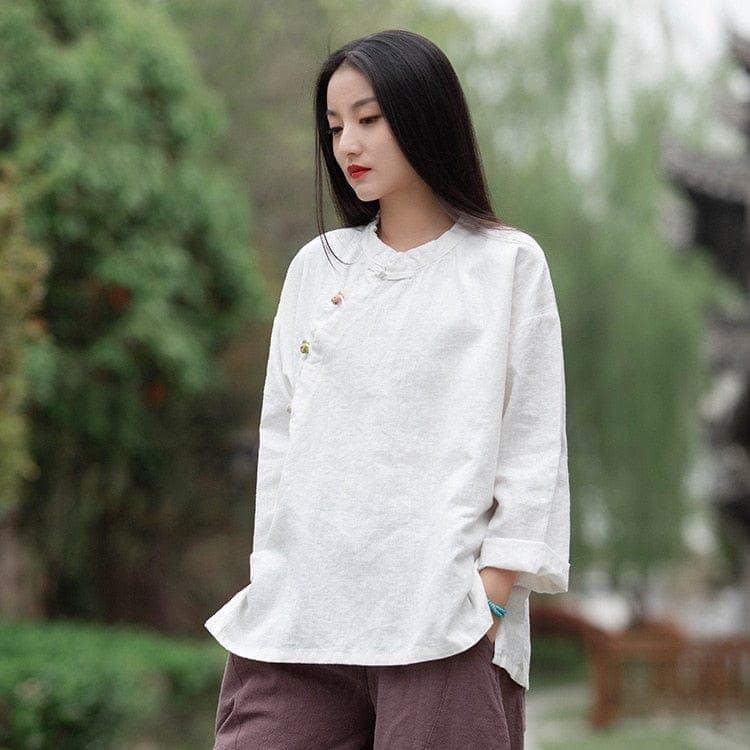 Mandarin Linen Shirt | Zen Buddha Trends