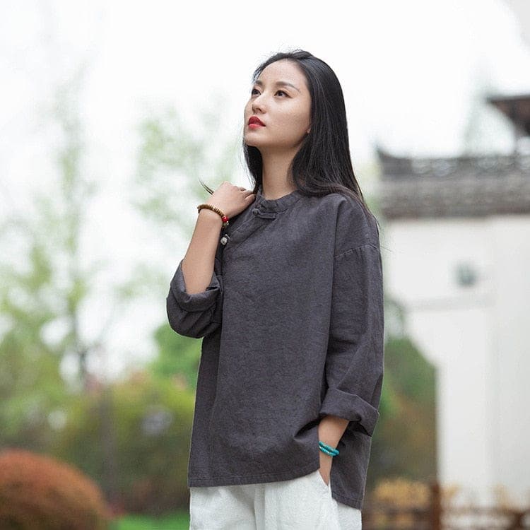 Mandarin Linen Shirt | Zen Buddha Trends