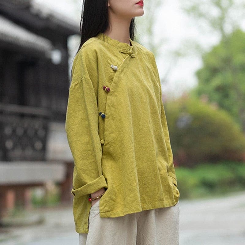 Mandarin Linen Shirt | Zen Buddha Trends