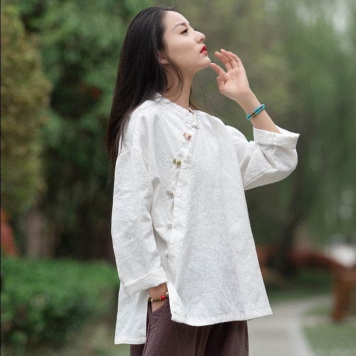 Mandarin Linen Shirt | Zen Buddha Trends