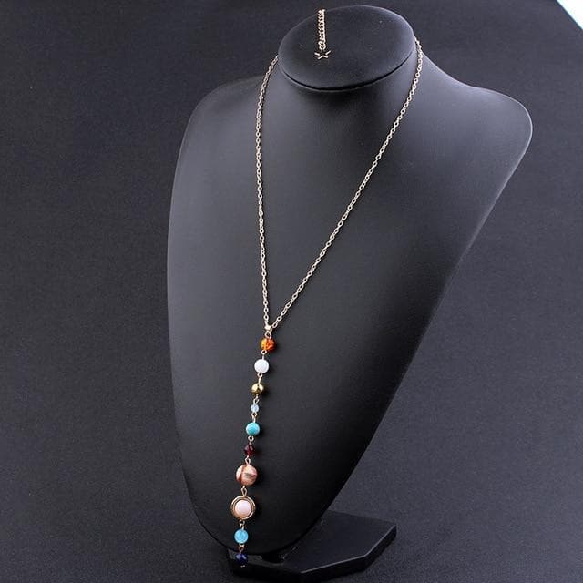 Drop Chain Planet Galaxy Necklace dylinoshop