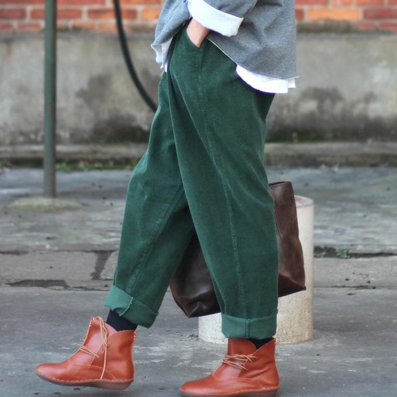 Retro Corduroy Loose Trousers Buddha Trends