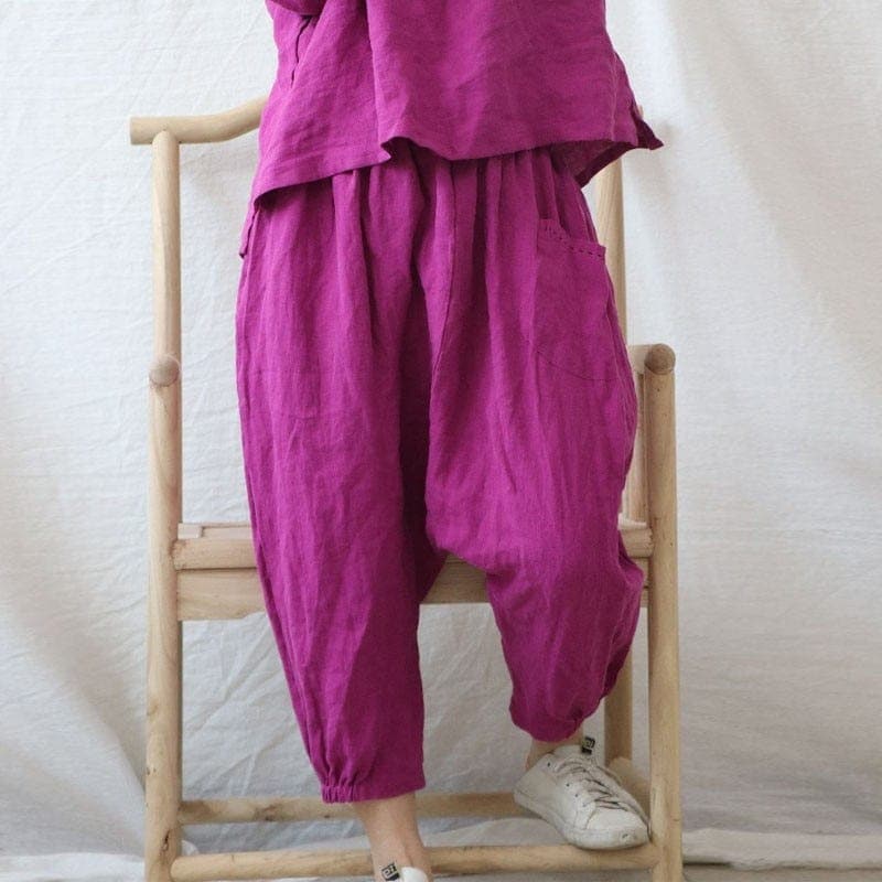 Cotton Linen Loose Harem Pants | Hippie dylinoshop
