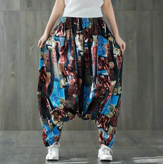 Colorful Plus Size Drop Crotch Harem Pants dylinoshop