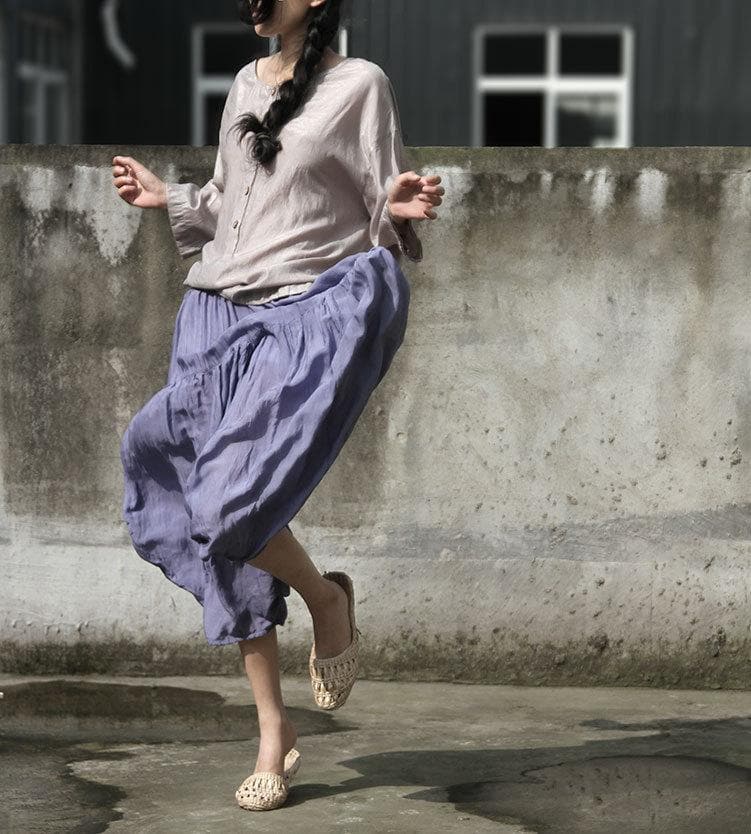 Pure Color Pleated Flowy Harem Pants | Lotus Buddha Trends