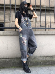 Loose Floral Denim Overall dylinoshop