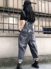 Loose Floral Denim Overall dylinoshop