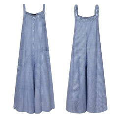 Loose Vertical Striped Palazzo Overalls Buddha Trends