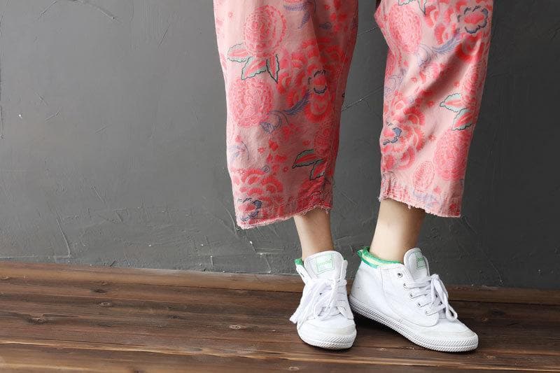 Pink Floral Denim Overall Buddha Trends