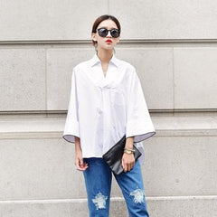 Low High Loose Cotton Shirt Buddha Trends