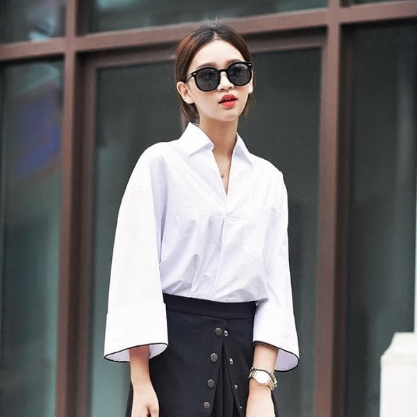 Low High Loose Cotton Shirt Buddha Trends