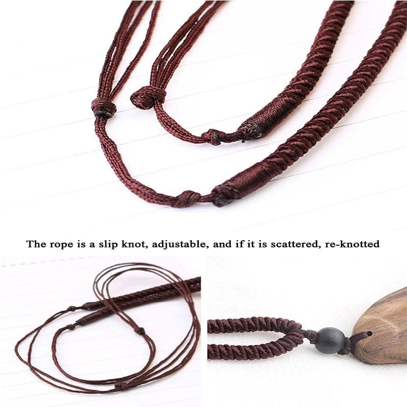 Beaded Vintage Sandalwood Pendant Necklace dylinoshop