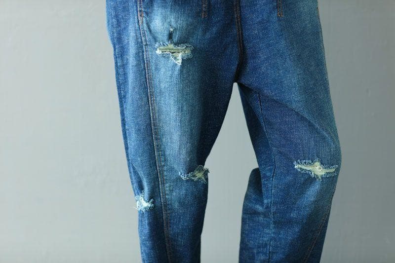 Ripped Baggy Denim Overall Buddha Trends