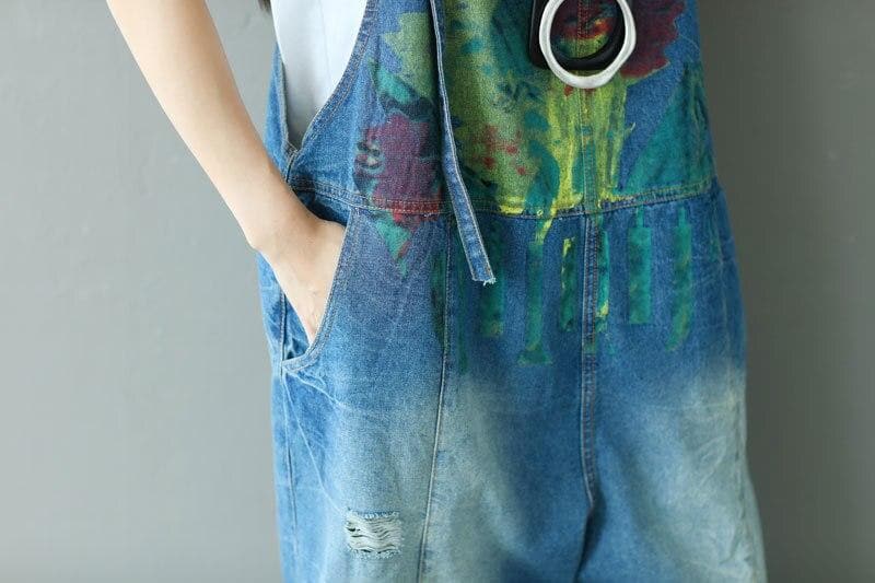 Vintage Loose Denim Overall Buddha Trends