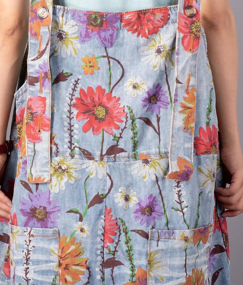 Free People Floral Denim Overall dylinoshop