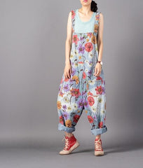 Free People Floral Denim Overall dylinoshop