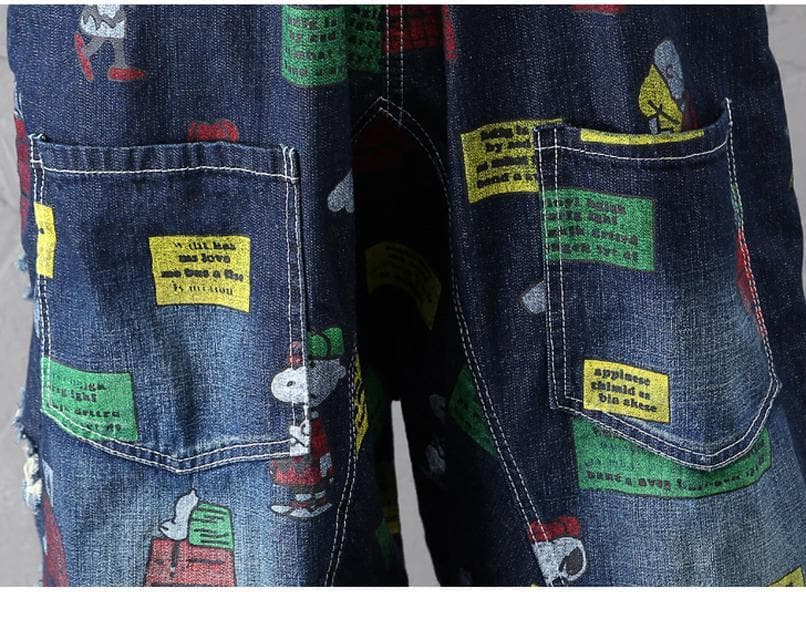 Charlie Brown and Snoopy 90's Denim Overalls dylinoshop