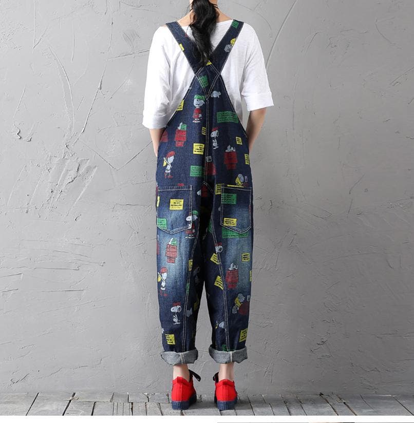Charlie Brown and Snoopy 90's Denim Overalls dylinoshop