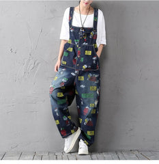Charlie Brown and Snoopy 90's Denim Overalls dylinoshop
