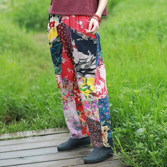 Random Patchwork Floral Hippie Pants Buddha Trends