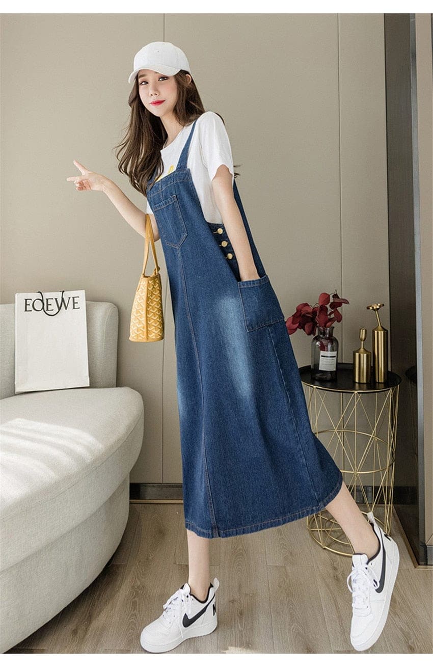 Bethany Vintage Denim Overall Dress dylinoshop