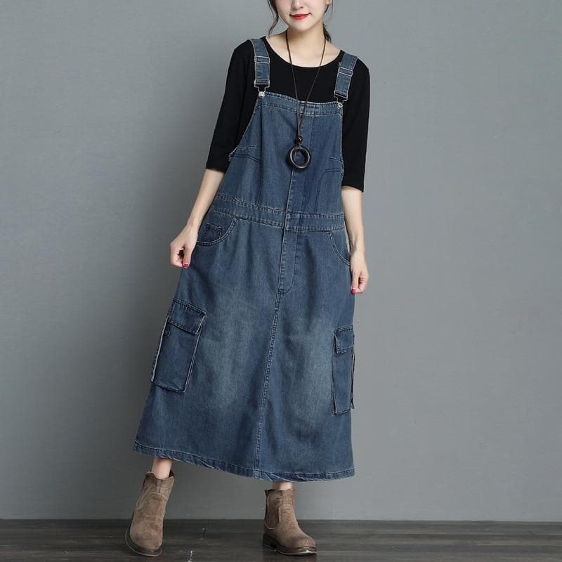 On Time Denim Overall Dress Buddha Trends