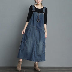On Time Denim Overall Dress Buddha Trends