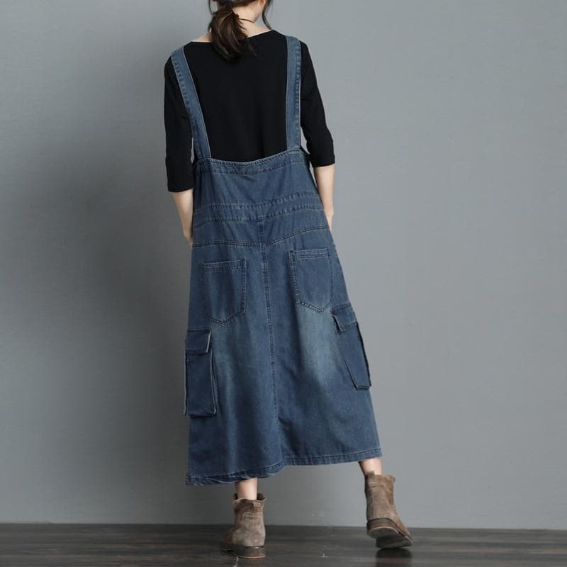 On Time Denim Overall Dress Buddha Trends