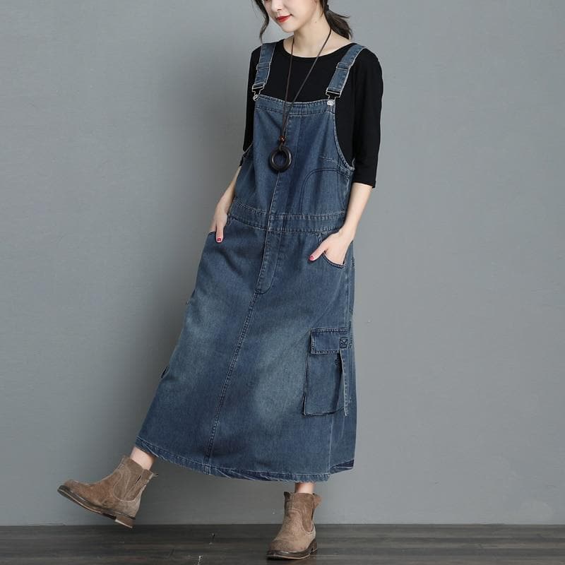 On Time Denim Overall Dress Buddha Trends
