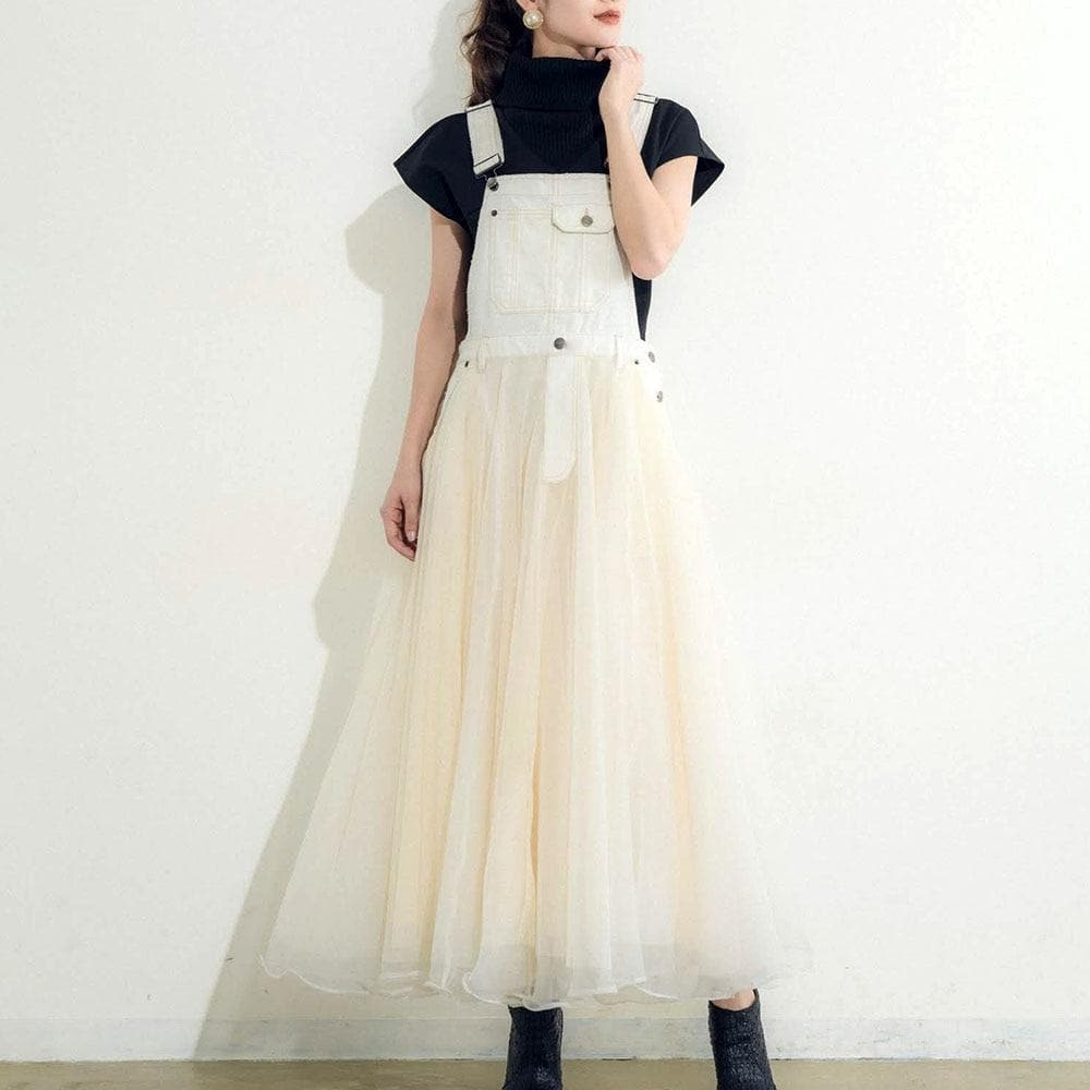 Vintage Denim & Mesh Overall Dress Buddha Trends