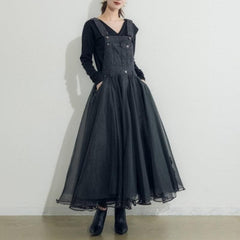 Vintage Denim & Mesh Overall Dress Buddha Trends