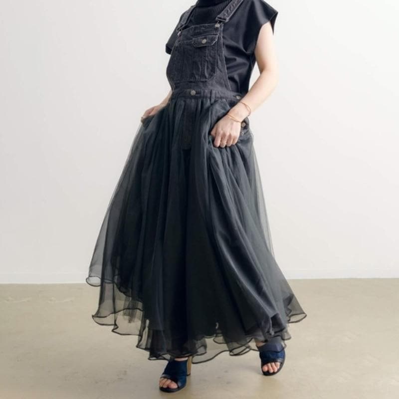 Vintage Denim & Mesh Overall Dress Buddha Trends