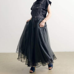 Vintage Denim & Mesh Overall Dress Buddha Trends