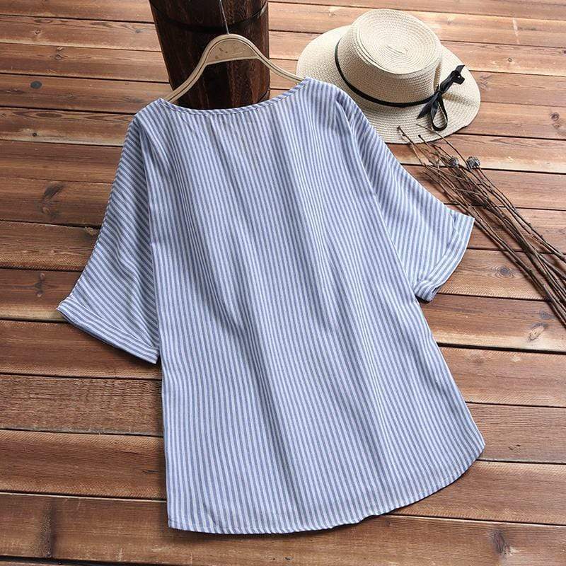 Oversized Plus Size Striped T-Shirt Buddha Trends