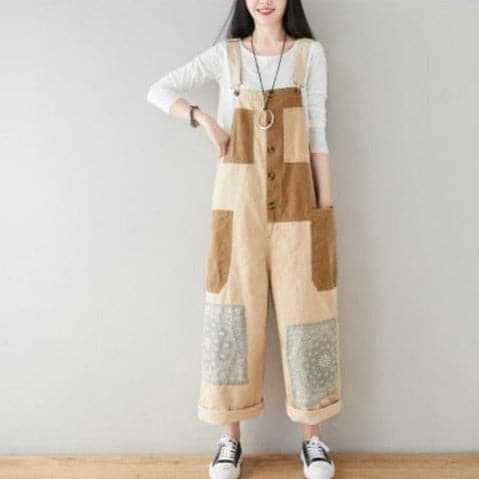 Patchwork Oversized Denim Overall Buddha Trends
