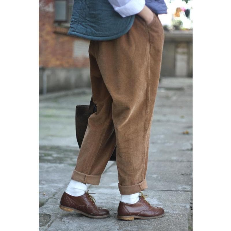 Retro Corduroy Loose Trousers Buddha Trends