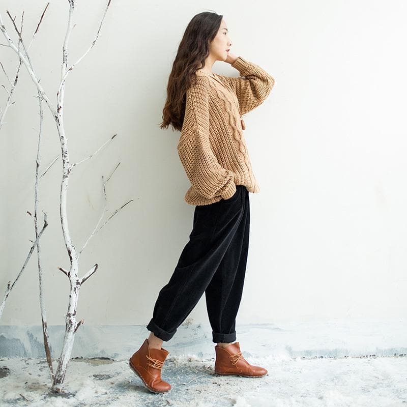 Retro Corduroy Loose Trousers Buddha Trends