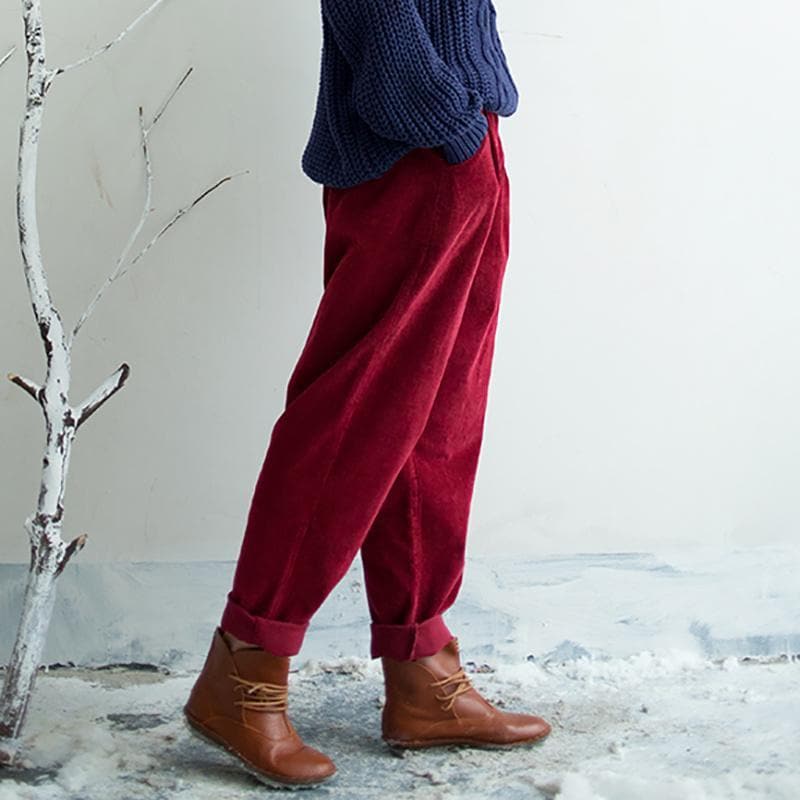 Retro Corduroy Loose Trousers Buddha Trends