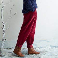 Retro Corduroy Loose Trousers Buddha Trends