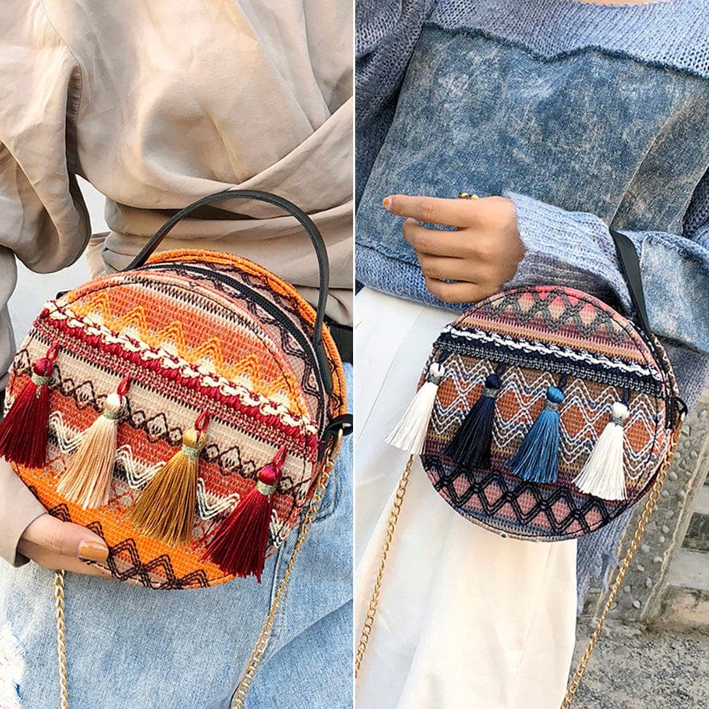 Round Rattan Hippie Bags Buddha Trends