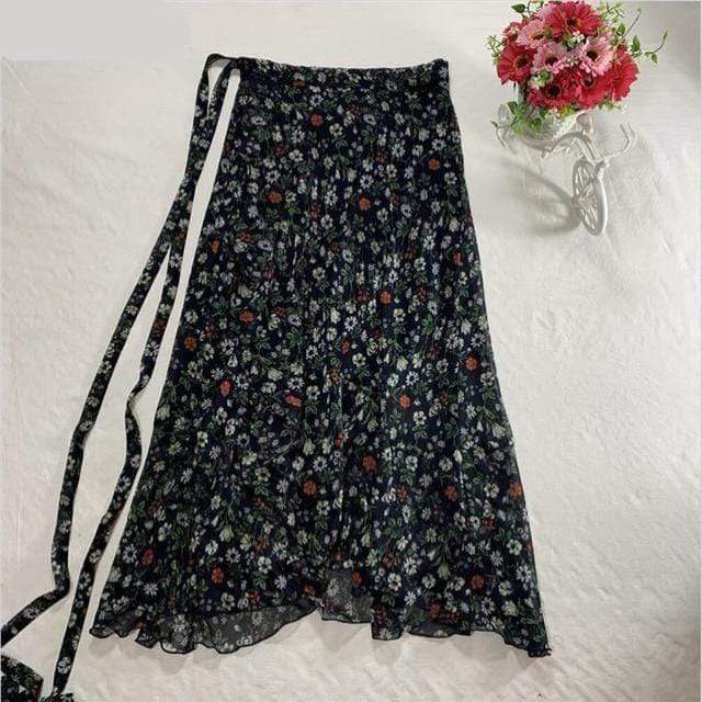 Floral Chiffon Wrap Maxi Skirt dylinoshop