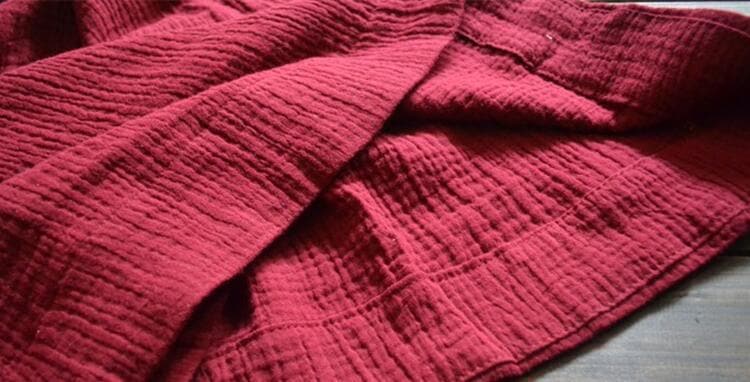 Vintage Cotton Linen Pleated Skirt Buddha Trends