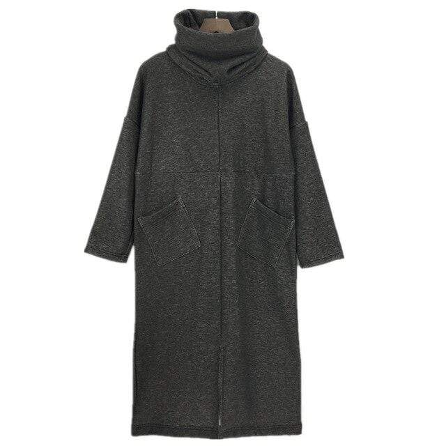 Loose Turtleneck Sweater Dress Buddha Trends